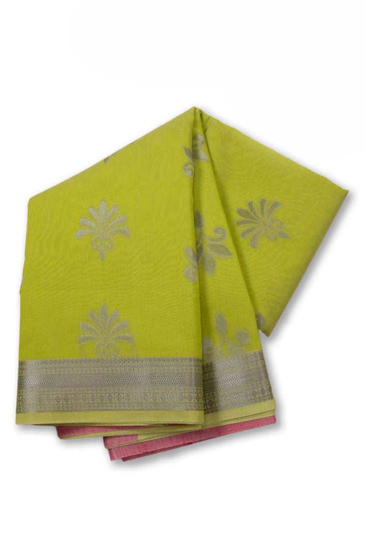 Green South Tissue Silk Cotton Saree 10073588