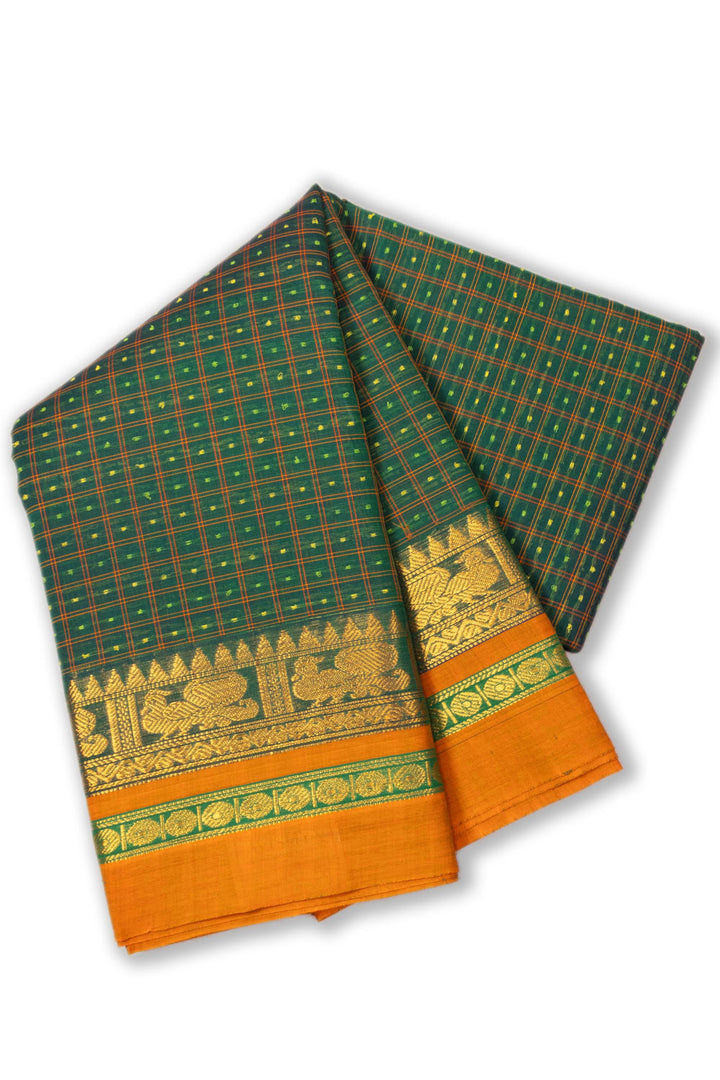 Castleton Green Thousand Buttas Chettinad Cotton Saree 10073621