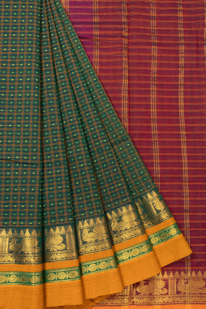 Castleton Green Thousand Buttas Chettinad Cotton Saree 10073621