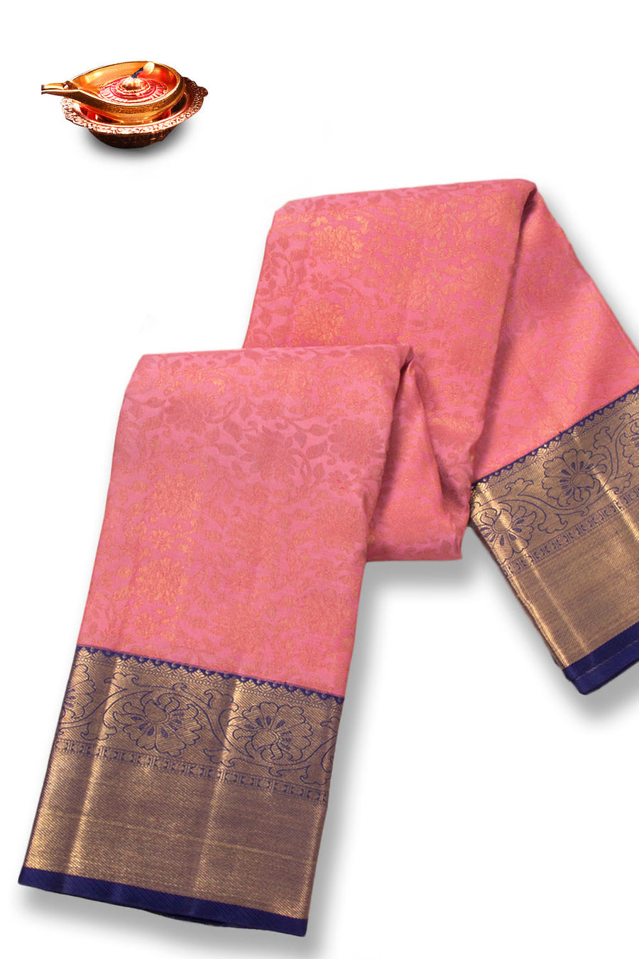 Candy Pink Bridal Korvai Kanjivaram Pure Zari Silk Saree 10073966