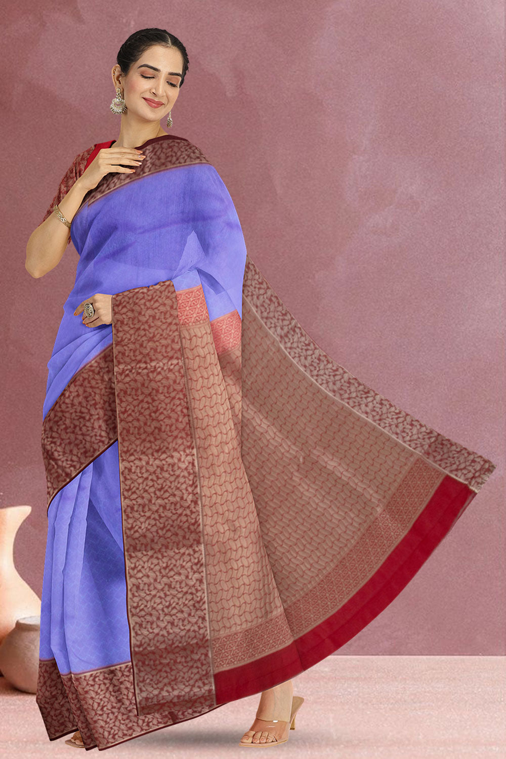 Purple Handloom Kanjivaram Silk Saree 10073825