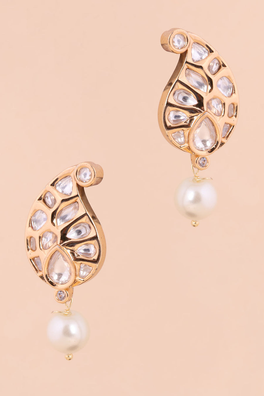 Gold Plated Earring With Pearl 