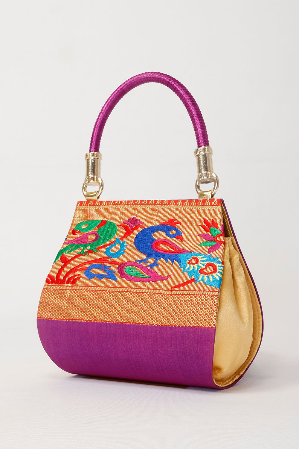 Purple Handcrafted Pathani Potli Bag - Avishya