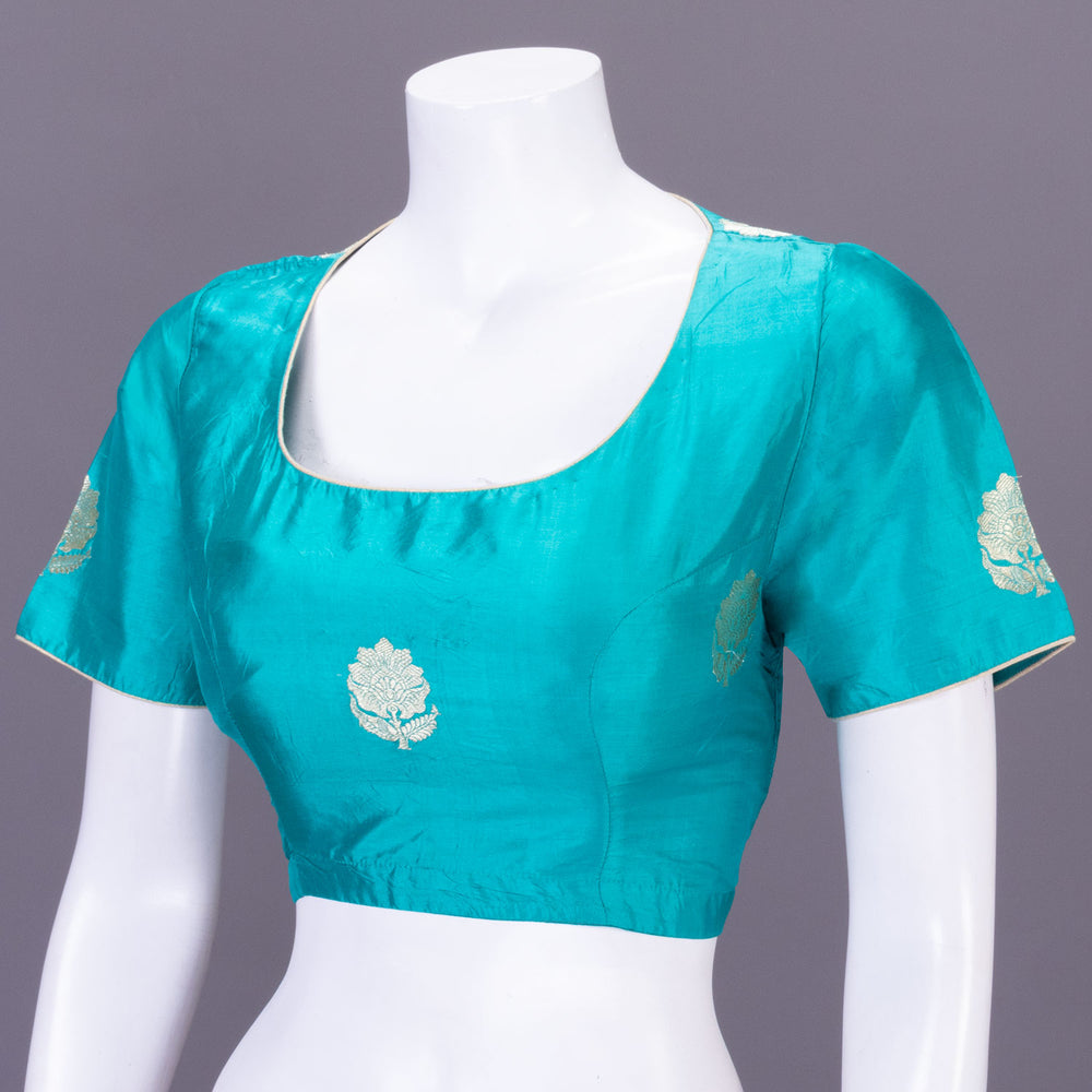 Green Handcrafted Banarasi Silk Blouse