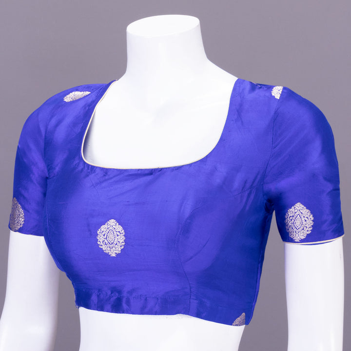 Azure Blue Handcrafted Banarasi Silk Blouse