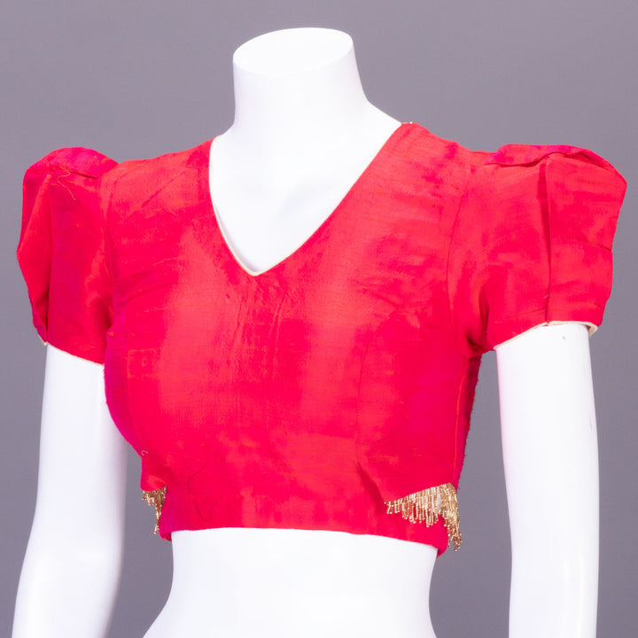 Pink Aari Embroidery Raw Silk Blouse