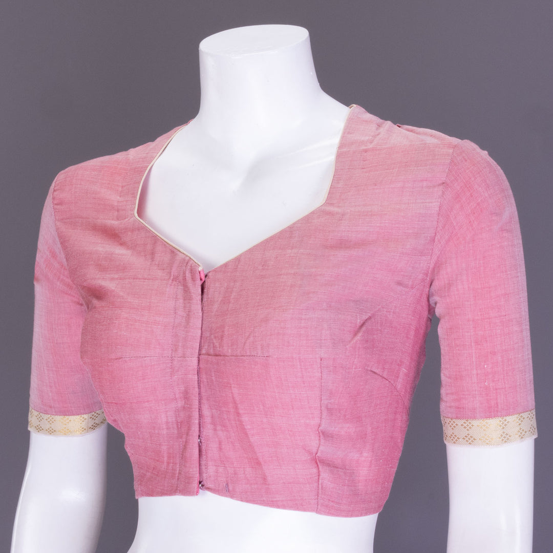 Pink Aari Embroidered Mangalgiri Cotton Blouse