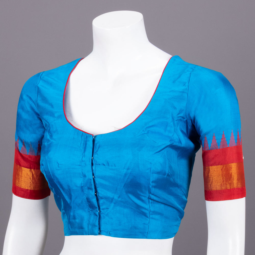 Azure Blue Gadwal Silk Blouse