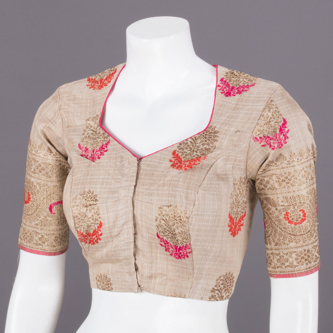 Cream Banarasi Tussar Silk Blouse