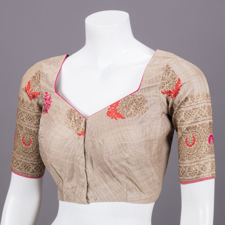 Cream Banarasi Tussar Silk Blouse