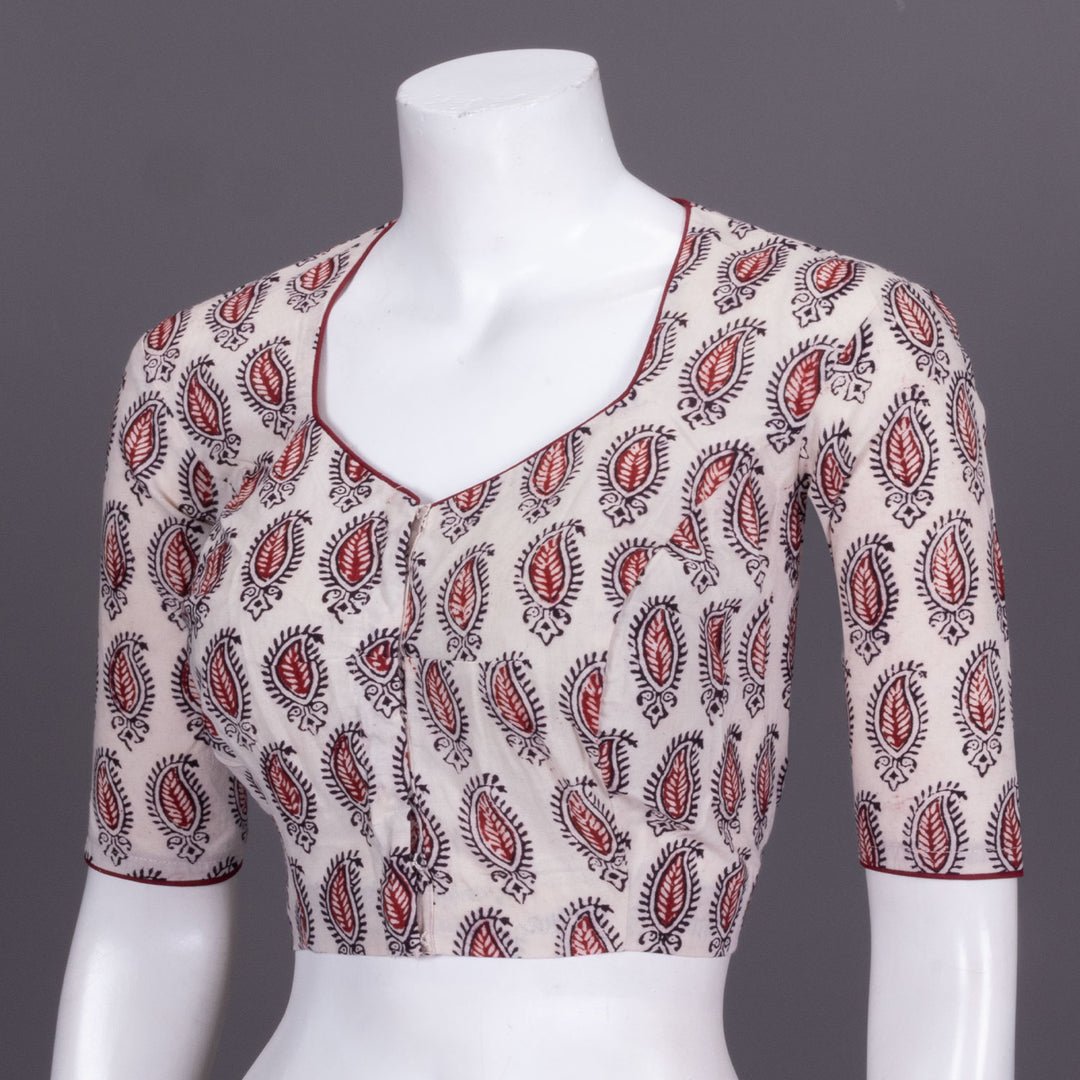 White Bagh Printed Cotton Blouse 10072224