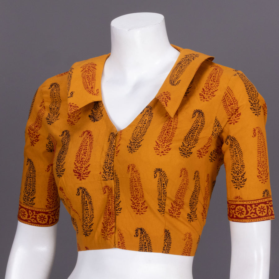 Yellow Bagh Printed Cotton Blouse 10072452