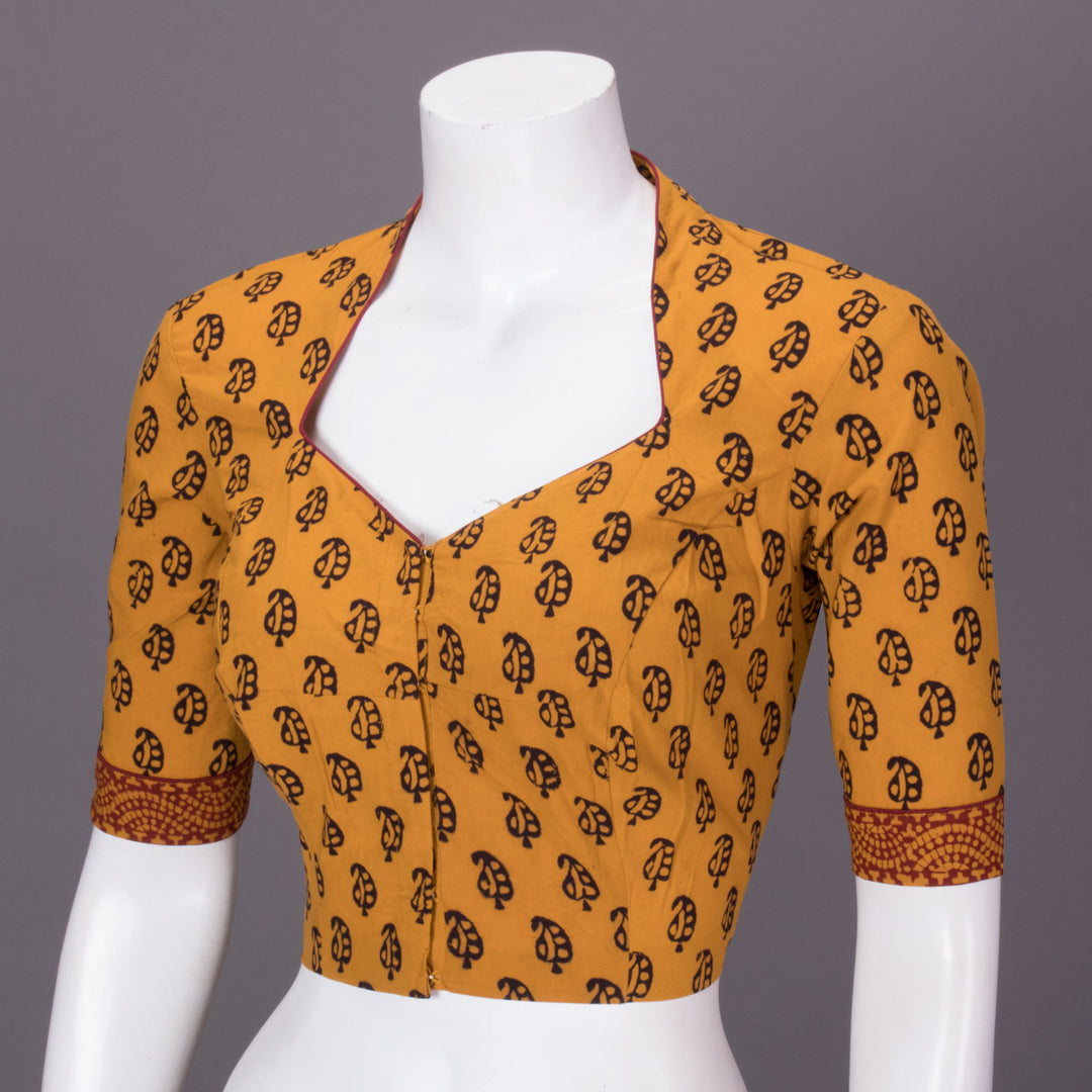 Yellow Bagh Printed Cotton Blouse 10073273