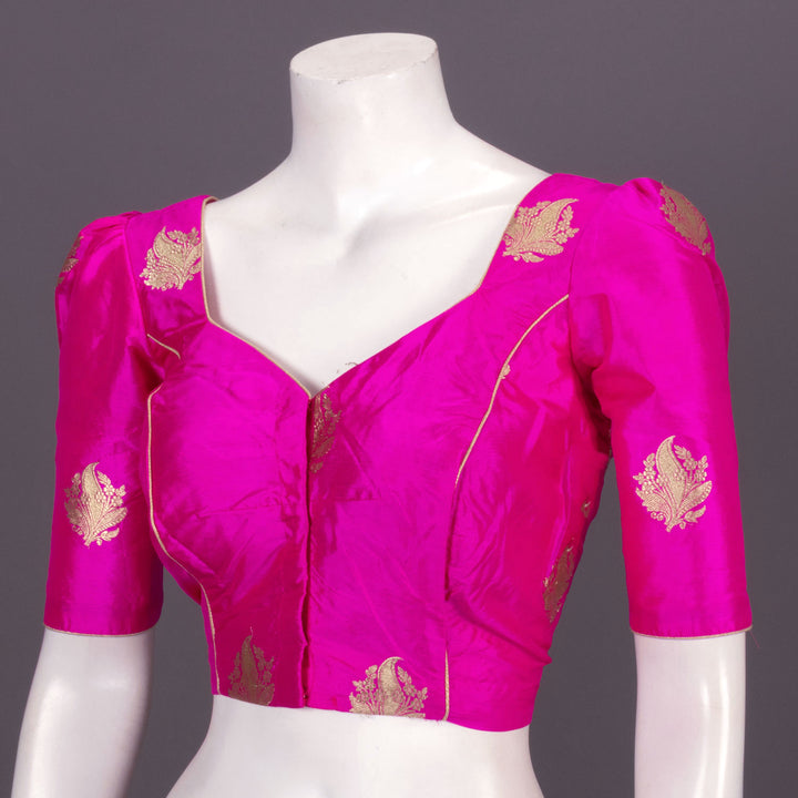 Hot Magenta Banarasi Katan Silk Blouse 10073410