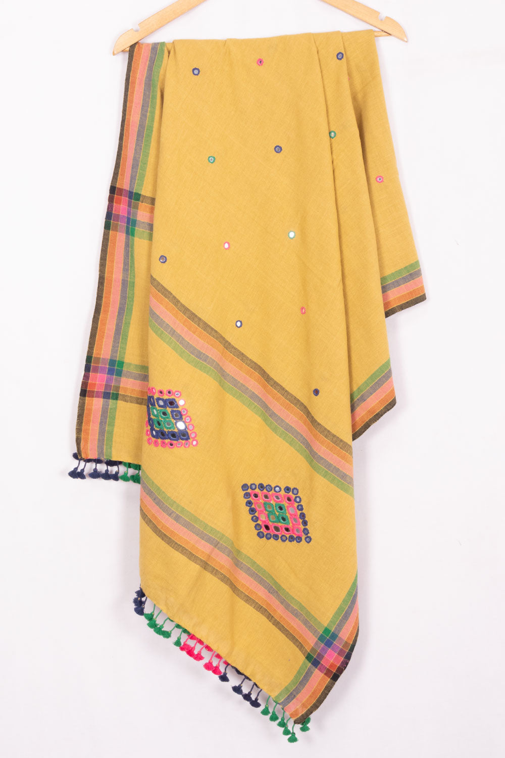 Cyber Yellow Bhujodi Kala Cotton Dupatta 10070522 - Avishya