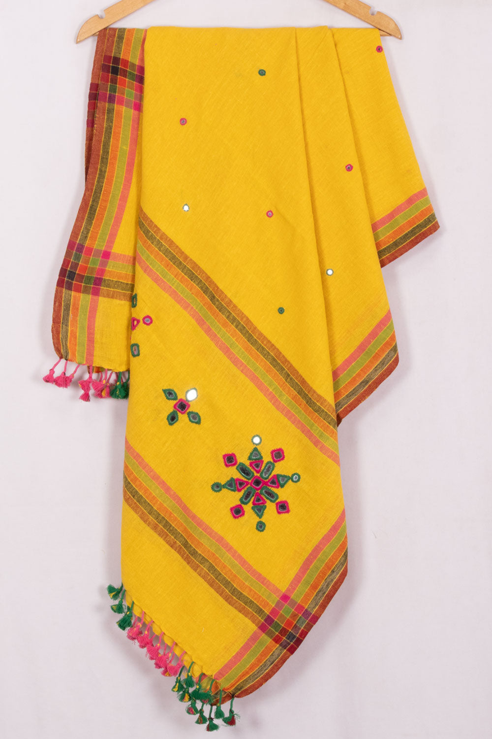 Cyber Yellow Bhujodi Kala Cotton Dupatta 10070532 -Avishya