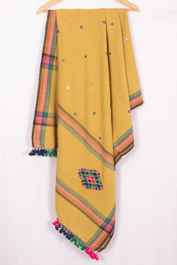 Cyber Yellow Bhujodi Kala Cotton Dupatta 10070536 - Avishya