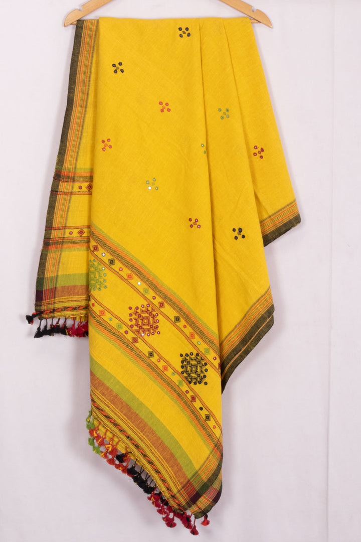 Yellow Bhujodi Kala Cotton Dupatta 10070537 - Avishya