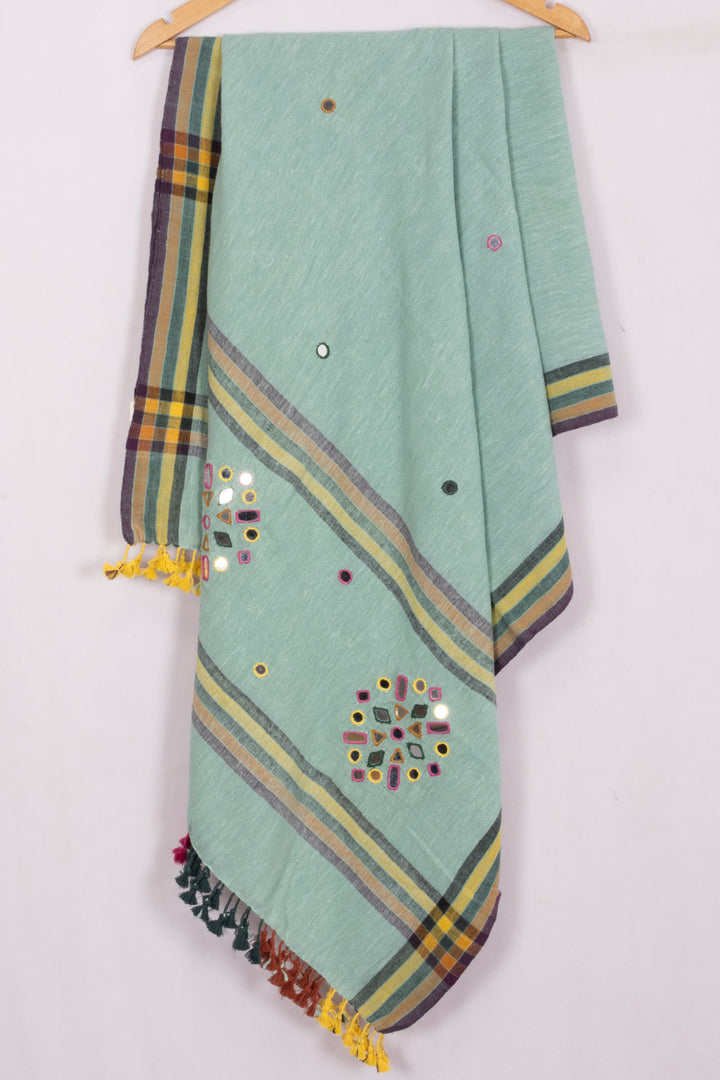 Pista Green Bhujodi Kala Cotton Dupatta 10070538 - Avishya