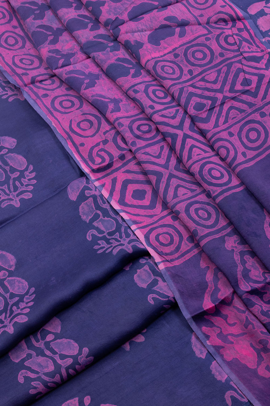 Purple Vanaspathi Printed 2-Piece Modal Silk Salwar Suit Material