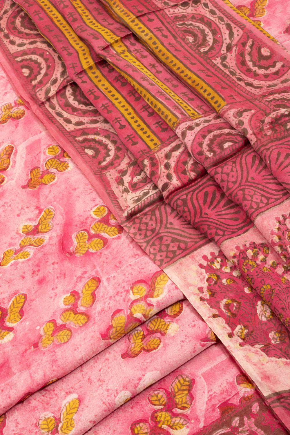 Pink Vanaspathi Printed 2-Piece Modal Silk Salwar Suit Material