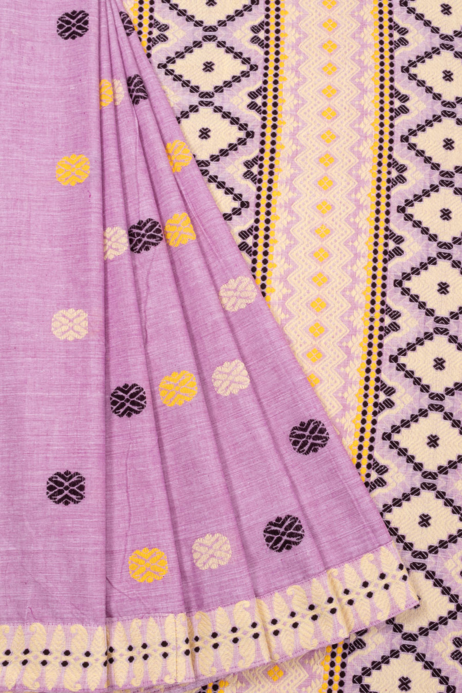 Violet Handloom Assam Cotton Saree 10070973