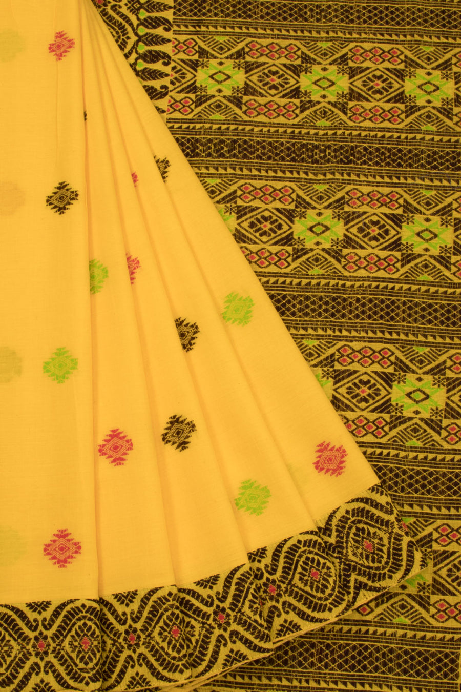 Yellow Handloom Assam Cotton Saree 10070979 