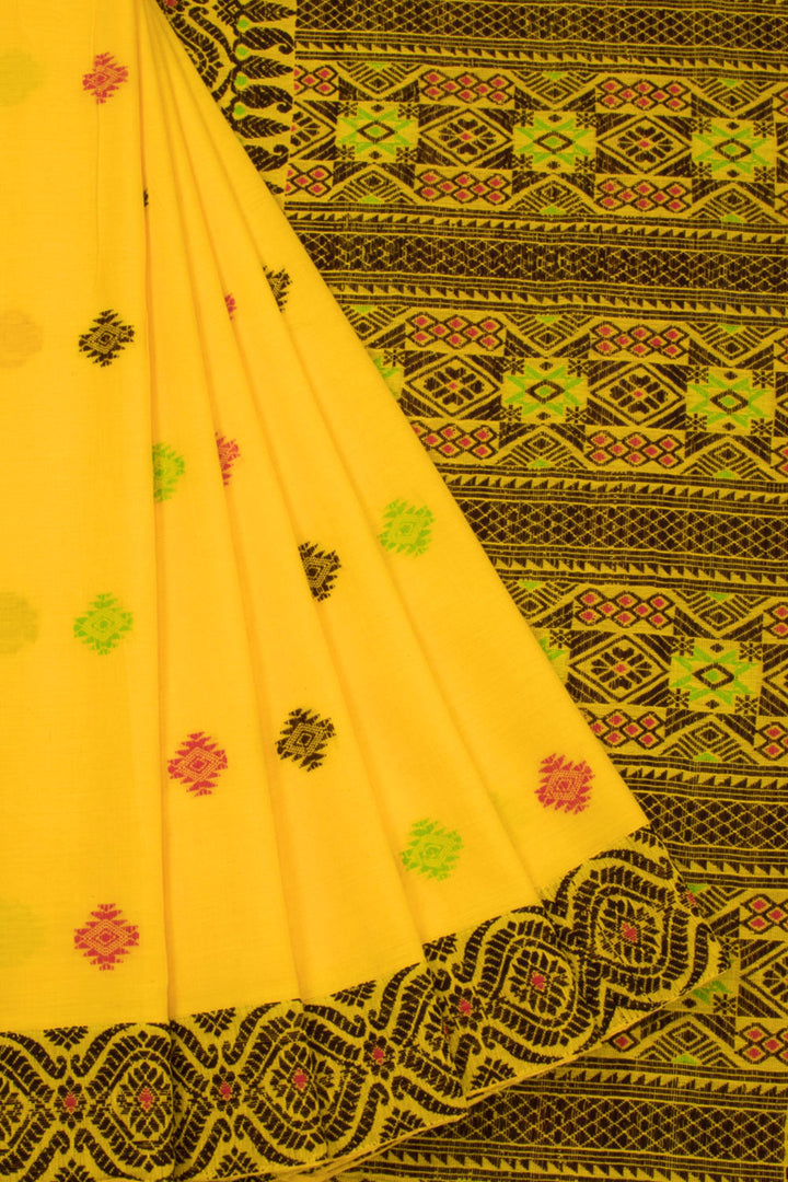 Yellow Handloom Assam Cotton Saree 10070979