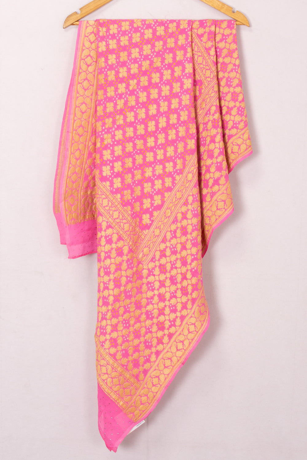 Pink Bandhani Georgette Dupatta 10073114