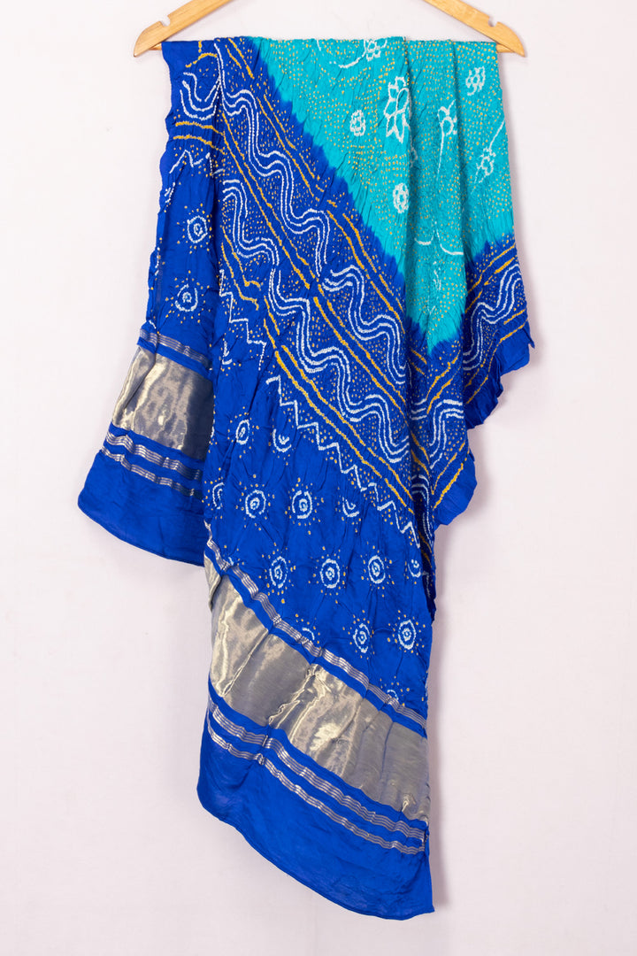 Blue Bandhani Gajji Silk with Lagdi patta Dupatta 10073122