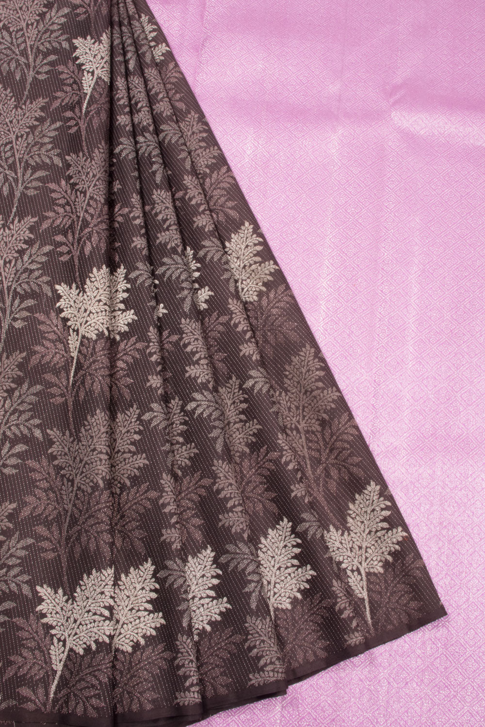 Dark Chocolate Brown Kanjivaram Silk Saree