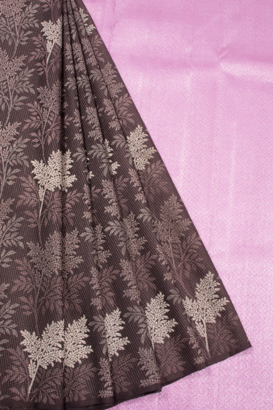 Dark Chocolate Brown Kanjivaram Silk Saree