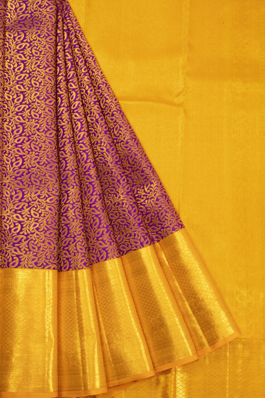 Purple Kanchipuram Pure Zari Silk Saree 10072872