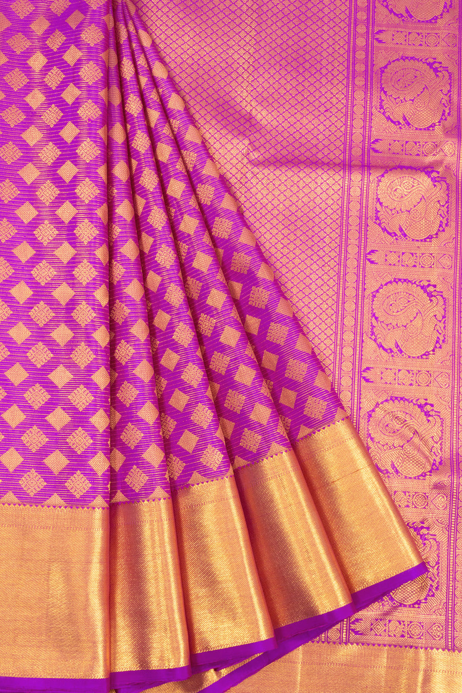 Purple Handloom Kanchipuram Pure Silk Saree 10072878