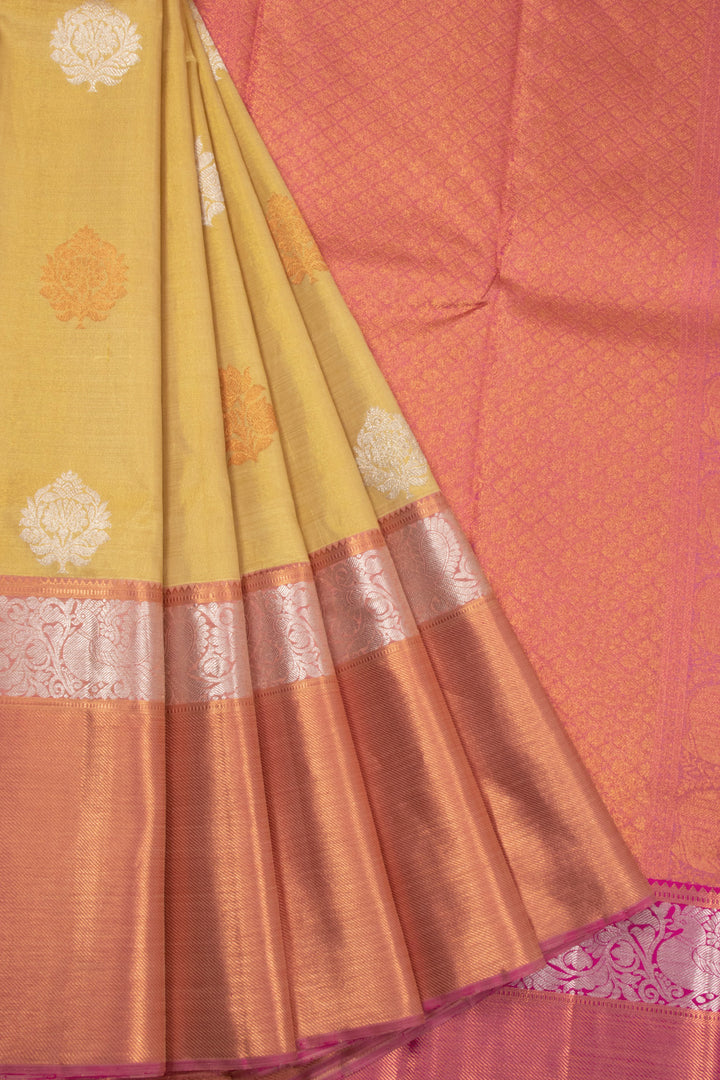 Gold Handloom Kanchipuram Pure Zari Saree 10072879