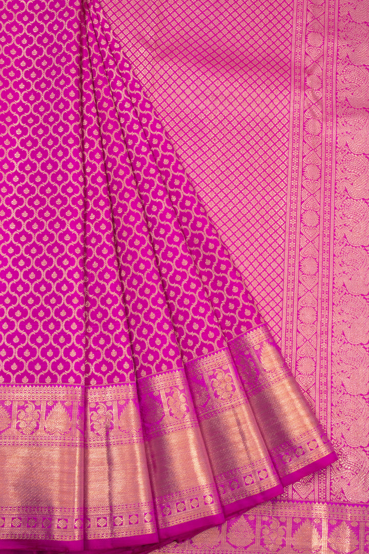 Pink Handloom Kanchipuram Pure Zari Saree 10072880