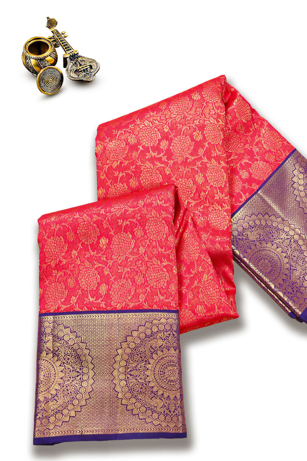 Rusty Red Korvai Bridal Kanjivaram Pure Zari Silk Saree 10073936