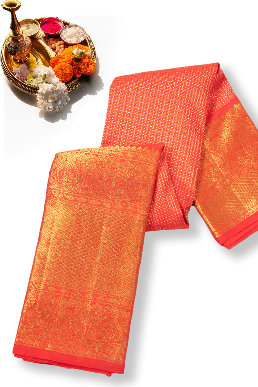 Husker Red Bridal Kanjivaram Pure Zari Silk Saree 10073939