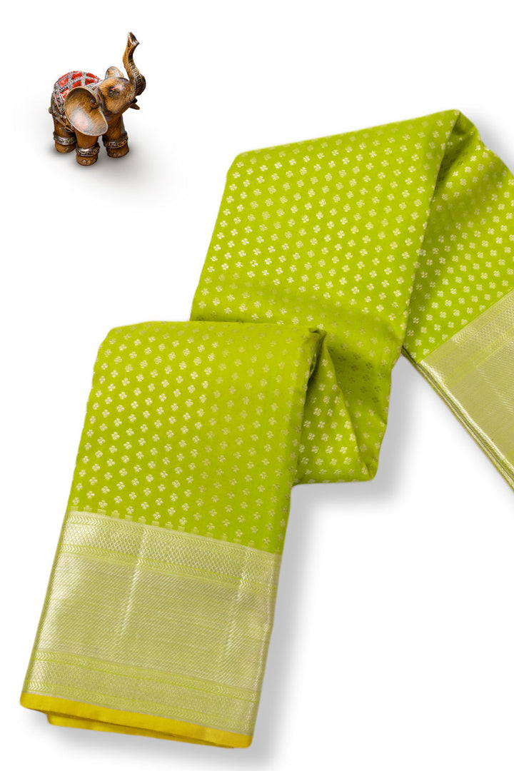 Apple Green Bridal Kanjivaram Pure Zari Silk Saree 10073968