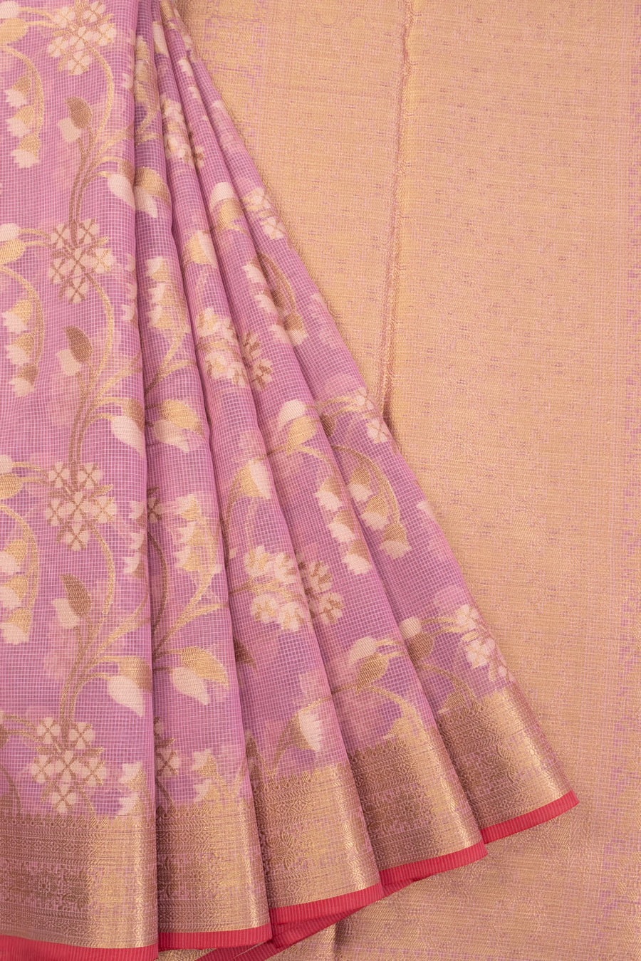 Lavender  Handloom Banarasi Silk Cotton Saree 10070504 - Avishya