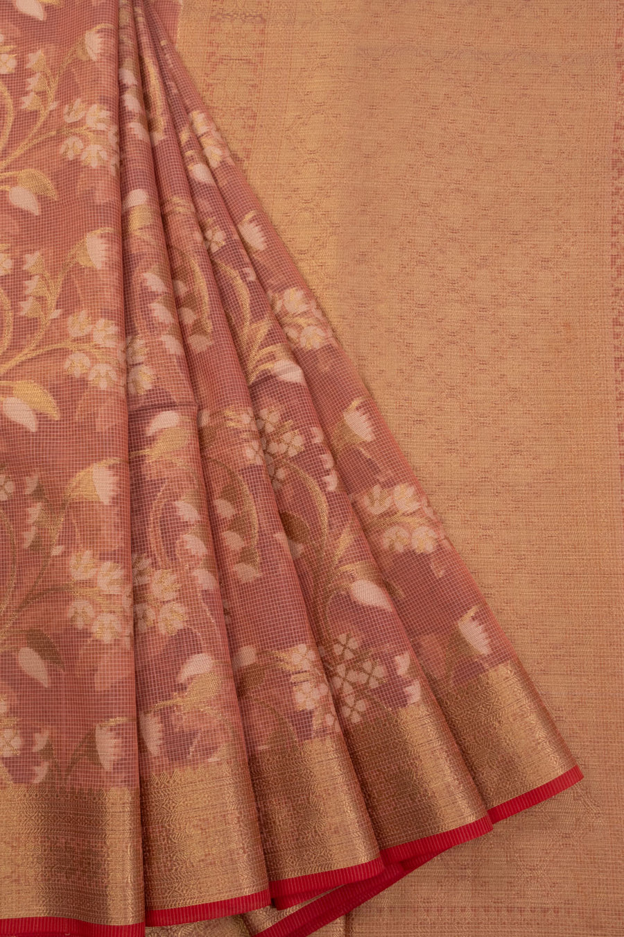 Dusky Mauve Handloom Banarasi Silk Cotton Saree  10070508 - Avishya