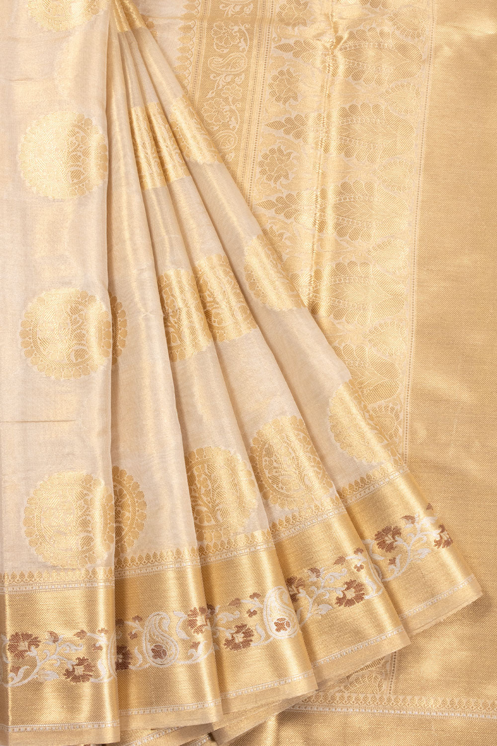 Gold Banarasi Tissue Silk Saree 10072272