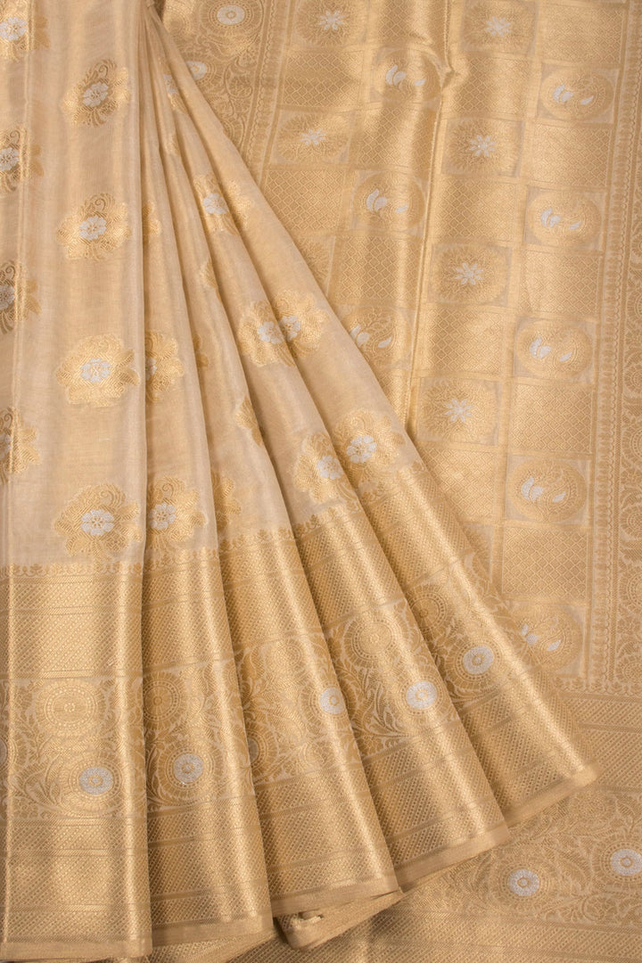 Gold Banarasi Tissue Silk Saree 10072281