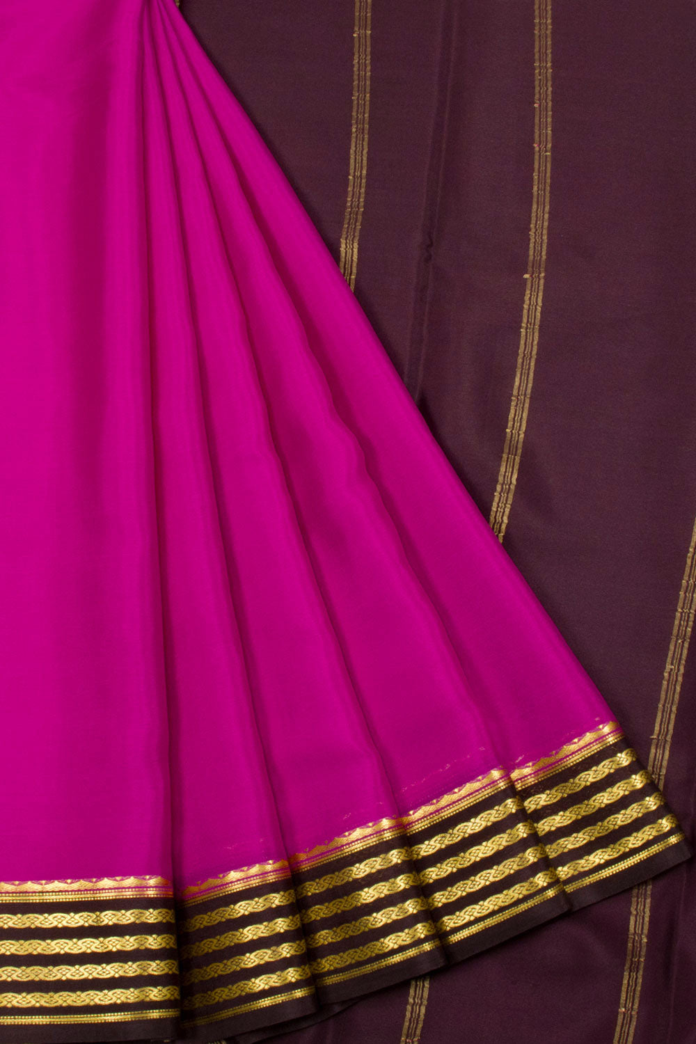 Raspberry Pink Mysore Crepe Silk Saree 10062306