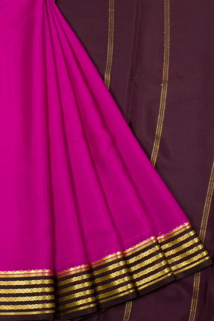 Raspberry Pink Mysore Crepe Silk Saree 10062306