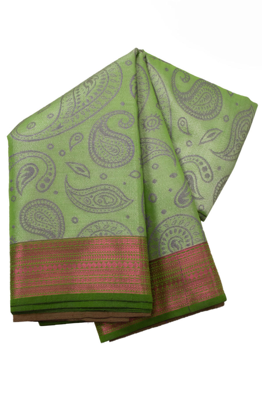 Green South Tissue Silk Cotton Saree 10073580