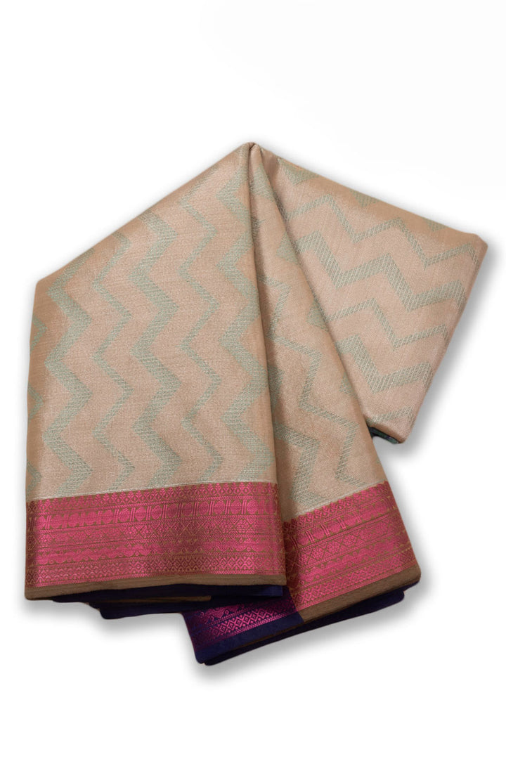 Brown South Tissue Silk Cotton Saree 10073581