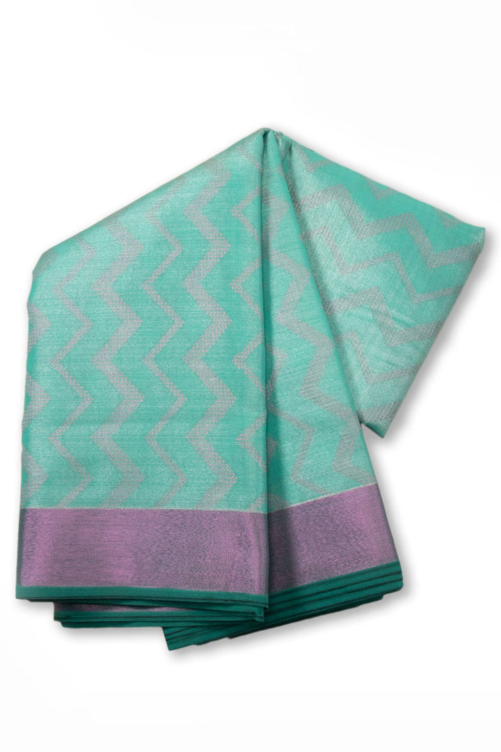 Blue South Tissue Silk Cotton Saree 10073583