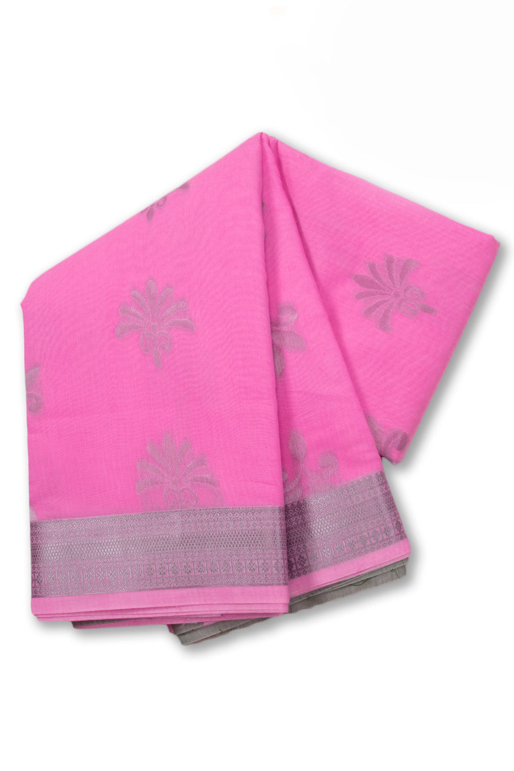 Pink South Tissue Silk Cotton Saree 10073587