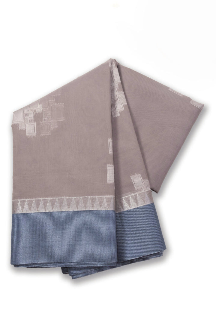 Grey South Tissue Silk Cotton Saree 10073590